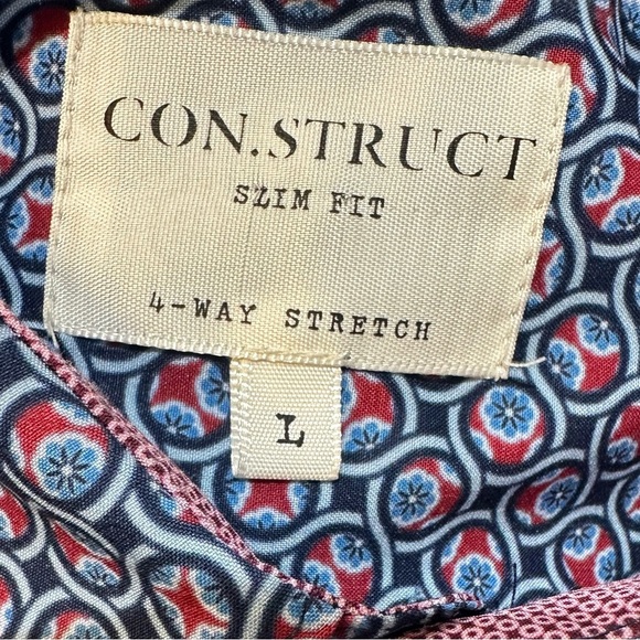 CON.STRUCT CIRCLE WOVEN LONG SLEEVE SHIRT Slim Fit Size L - Picture 3 of 5